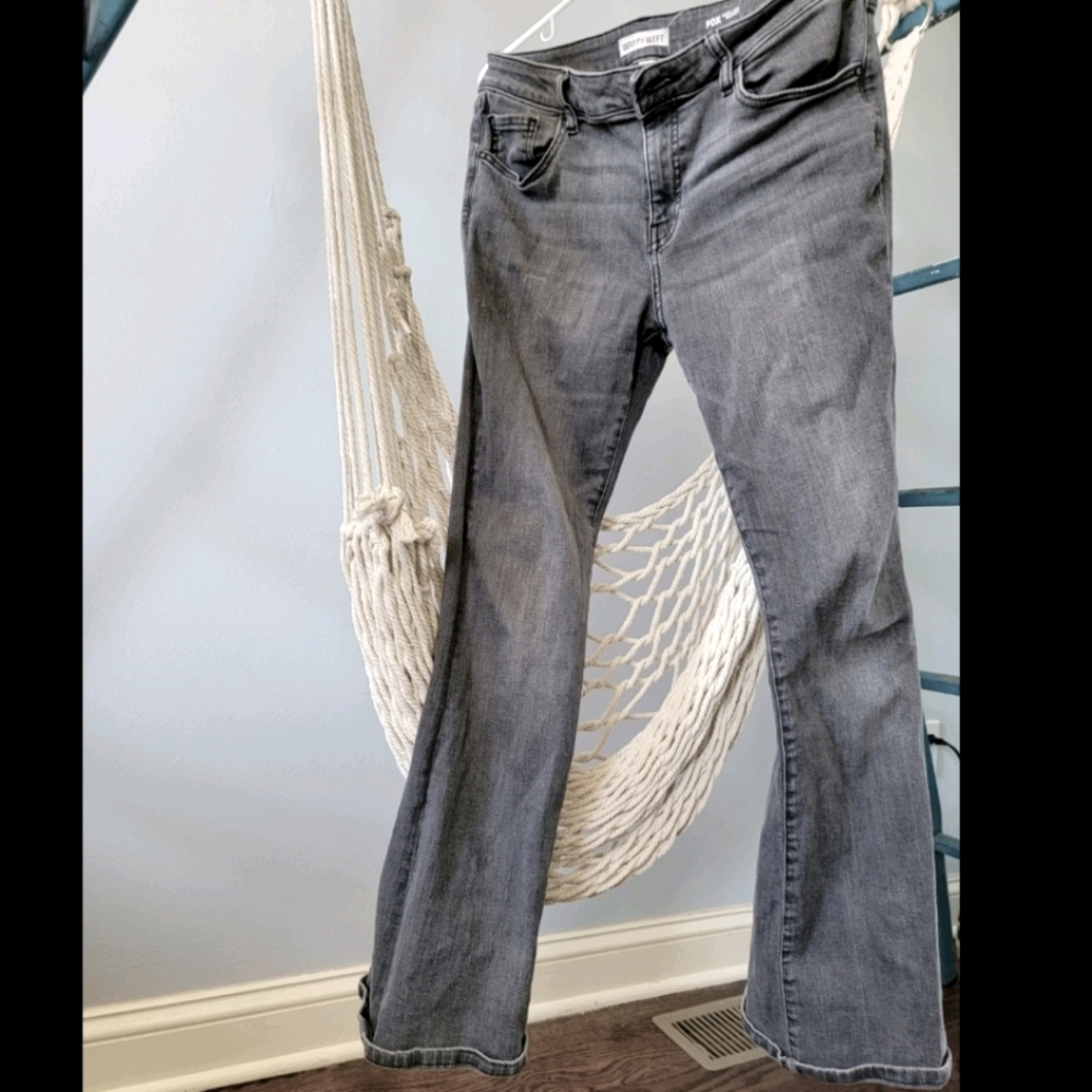#Sk8er Black/Grey Stonewash Mid-Rise Bootcut Jeans